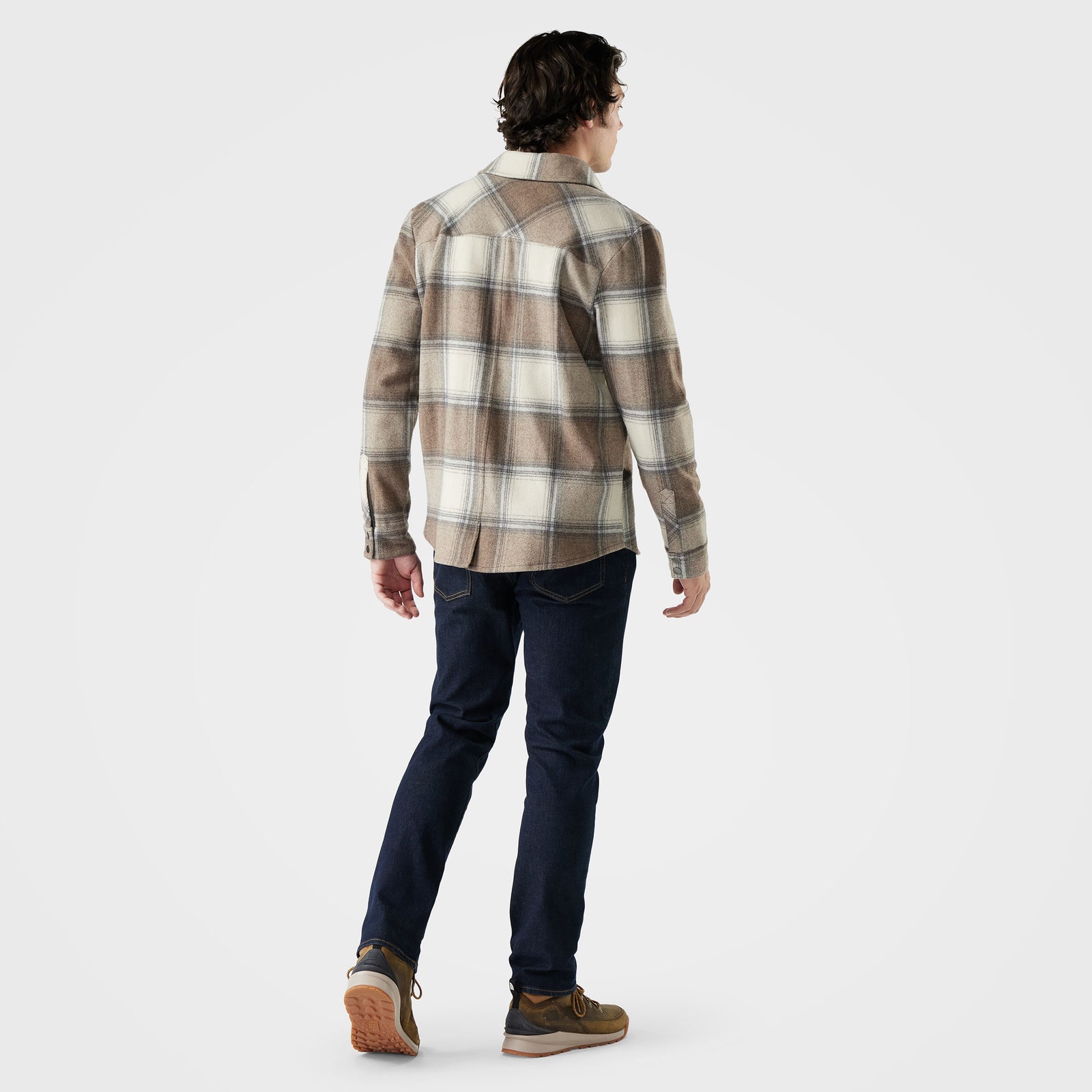 Anchor Line Shirt Jacket Almond Plaid - ver - 2