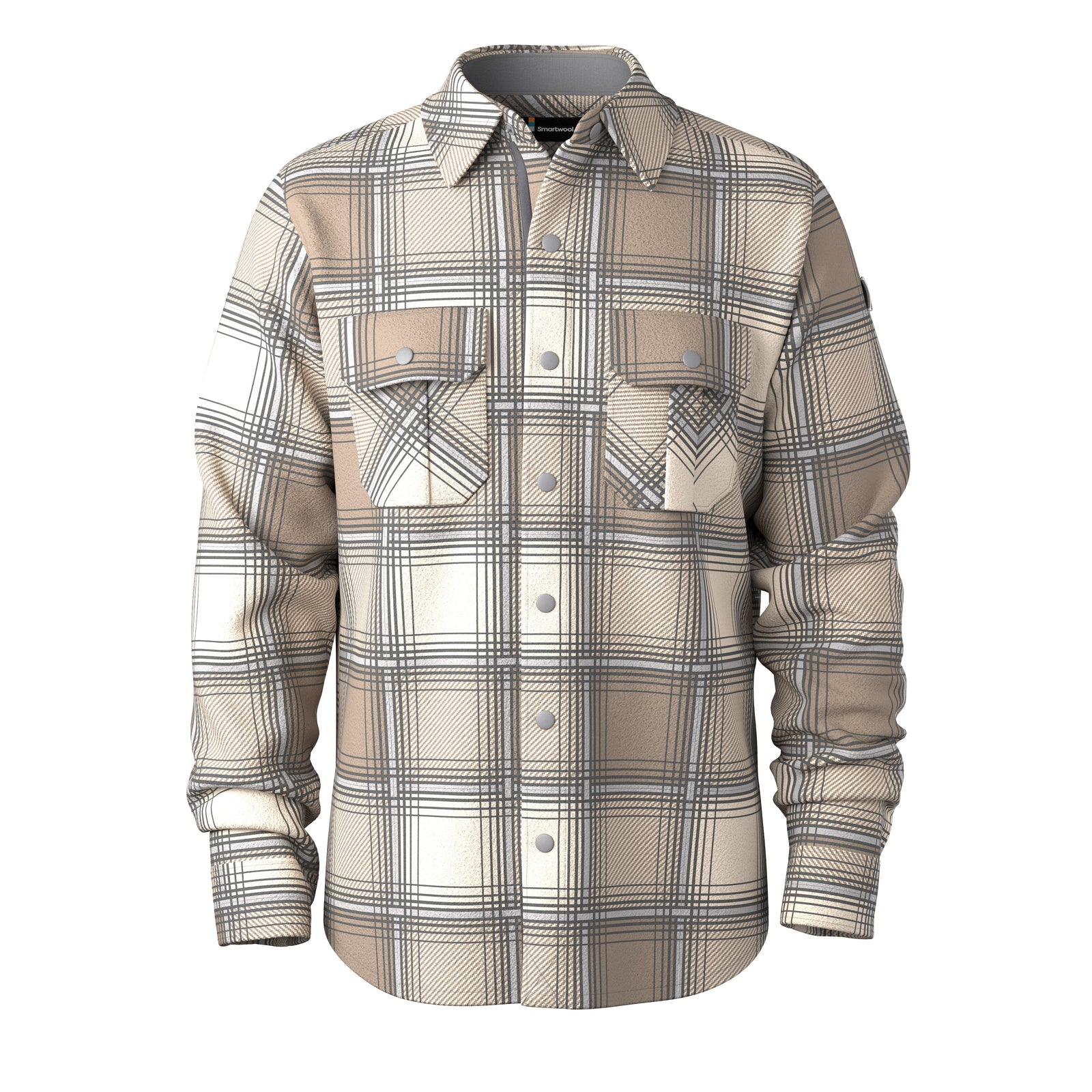 Anchor Line Shirt Jacket Almond Plaid - ver - 4