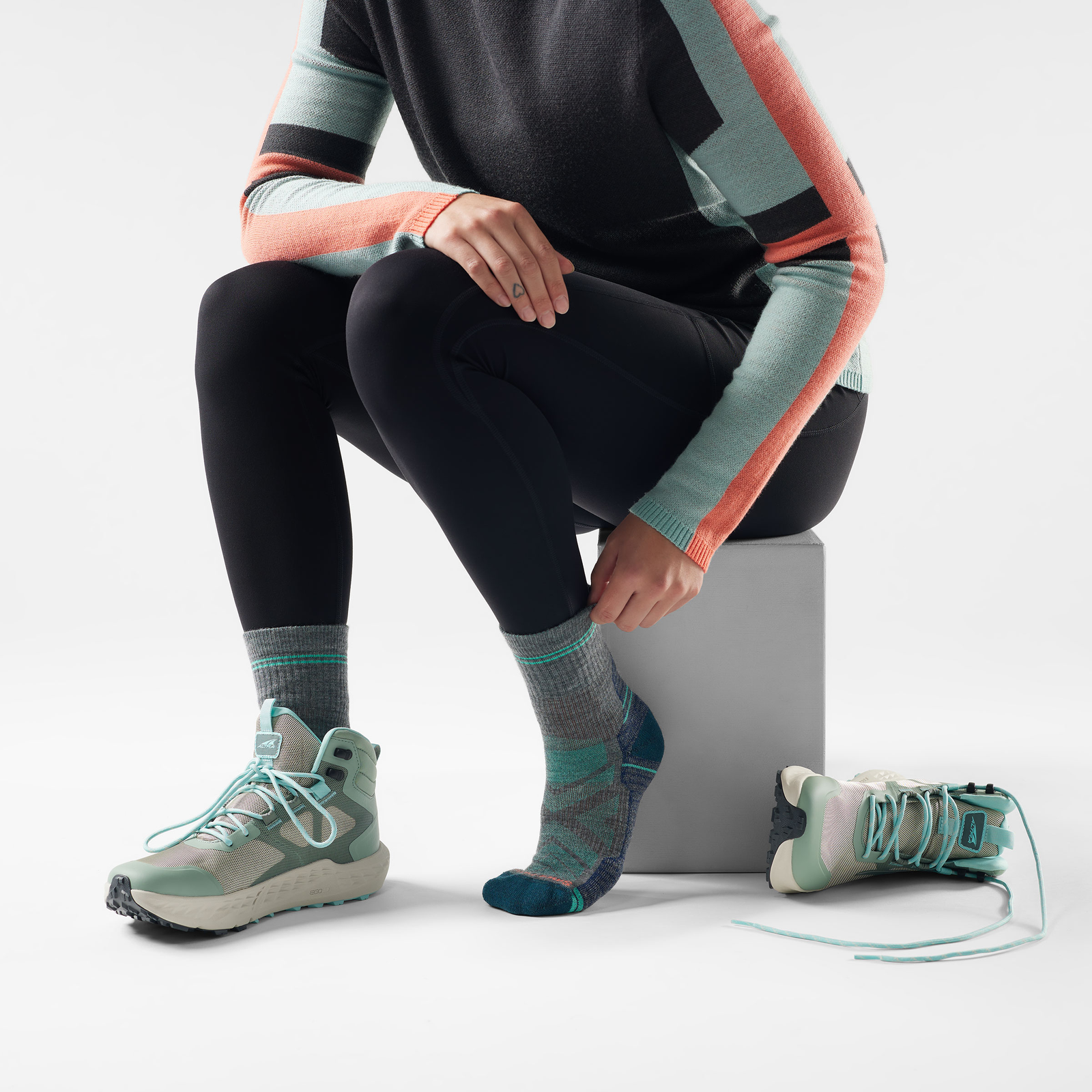 Calze da trekking Light Cushion Mid Crew da donna  - visualizza - 2