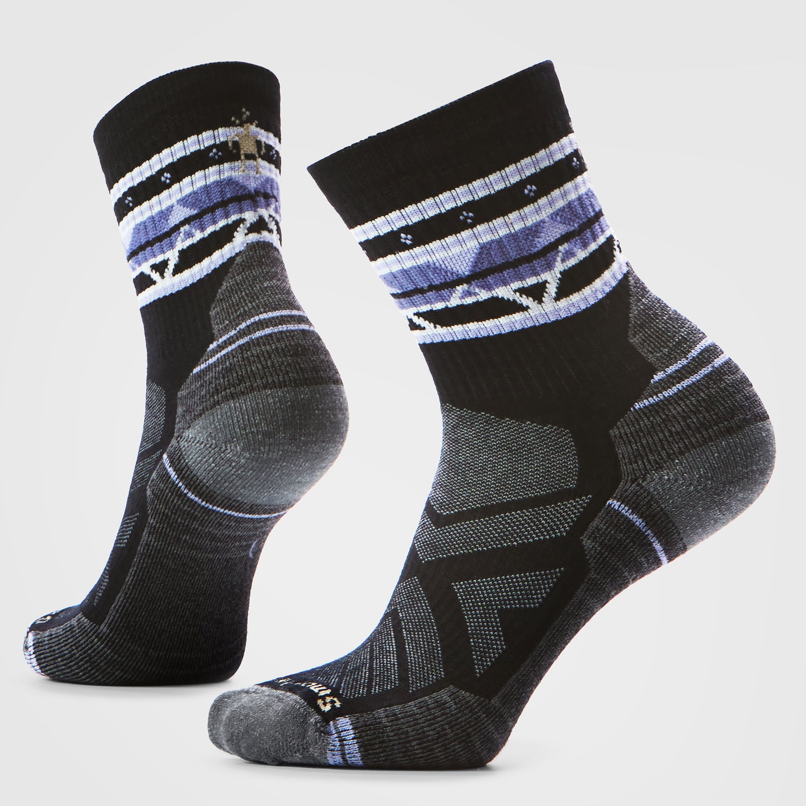 Women's Hike Zig Zag Valley Mid Crew Socks Black - ver - 1