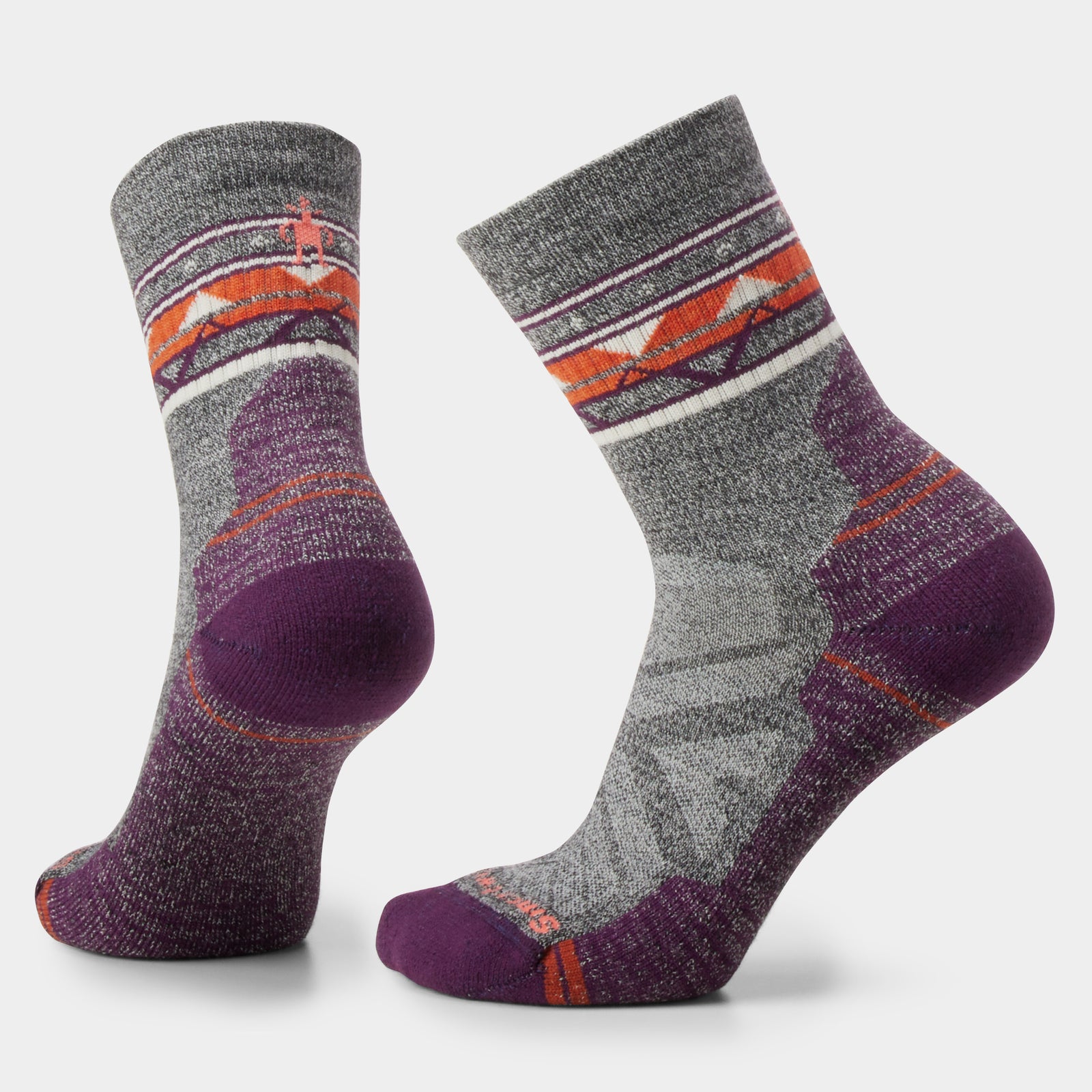 Women's Hike Zig Zag Valley Mid Crew Socks Ash - Charcoal - ver - 1