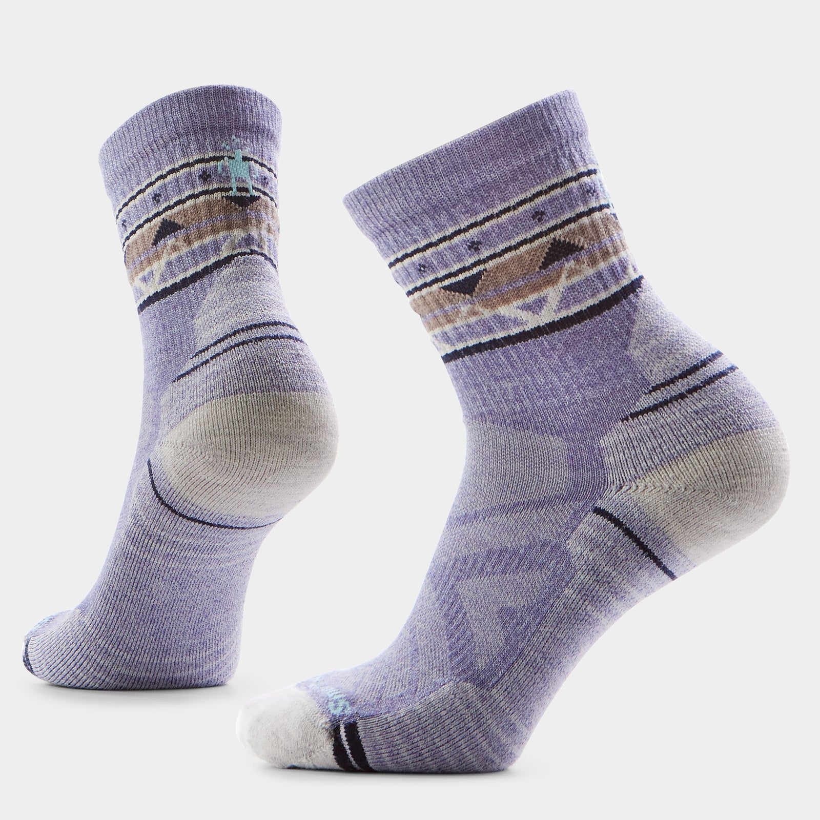 Women's Hike Zig Zag Valley Mid Crew Socks Chalk Violet - ver - 1