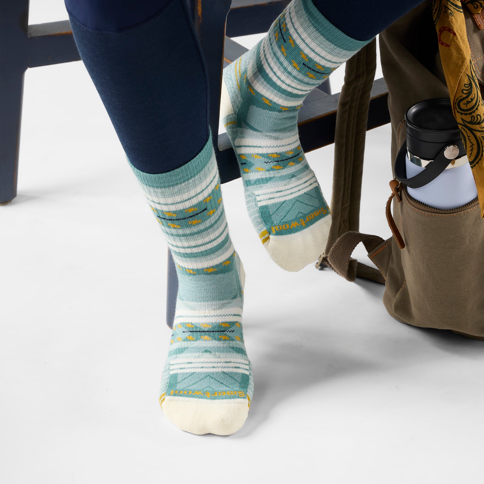 Women's Hike Margarita Crew Socks Dusty Teal - ver - 2