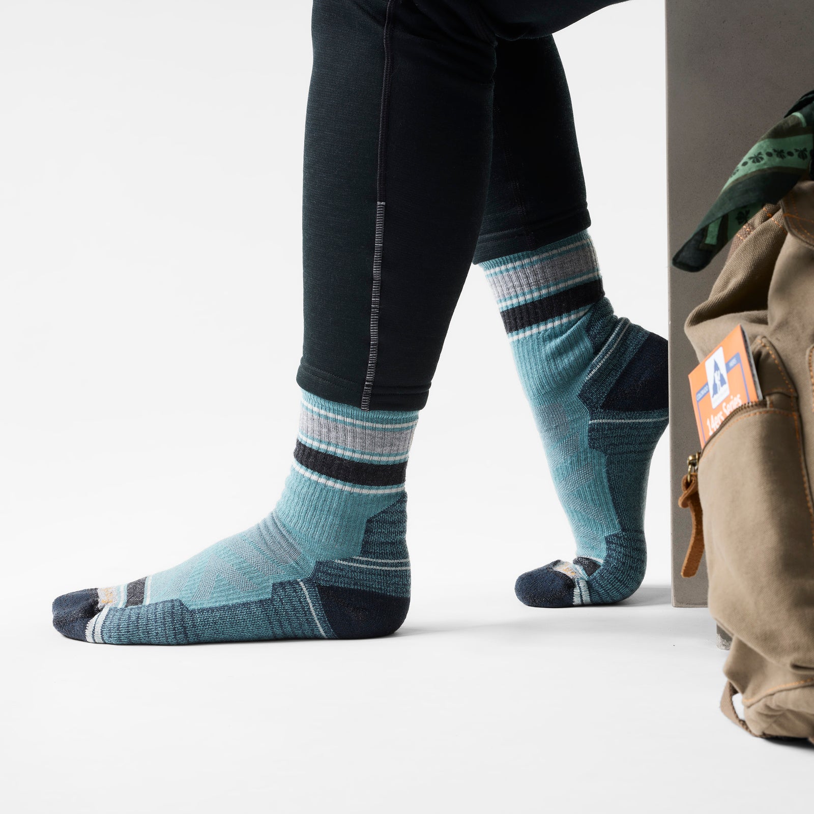 Wandersocken Light Cushion Mid Crew mit Streifen  - ansehen - 2