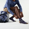 Hike Pattern Ankle Socks Nightfall Blue - ver - 2
