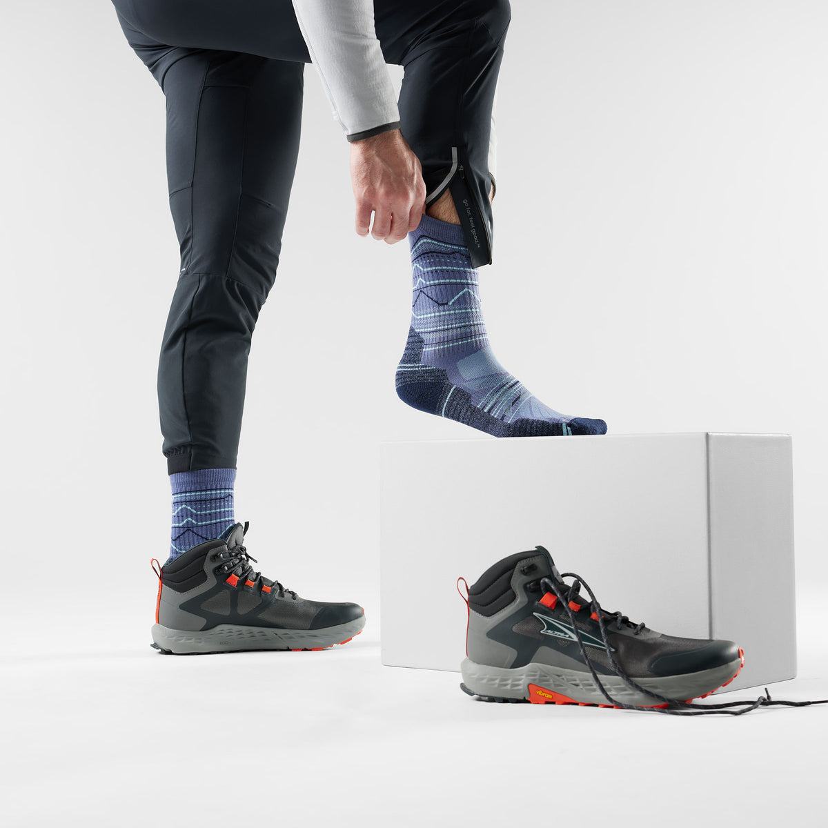 Calze da trekking Light Cushion Crew con stampa Mountain Range  - 2