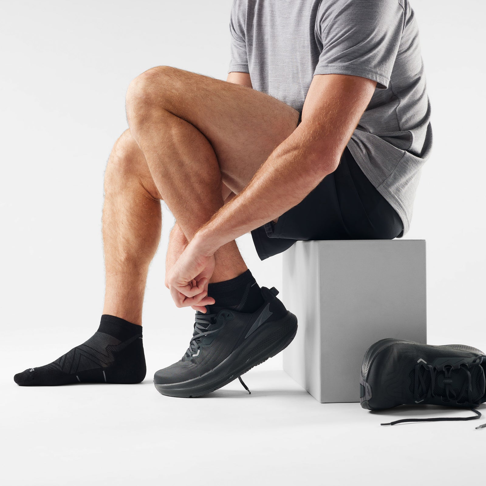Run Ankle Socks Black - ver - 2