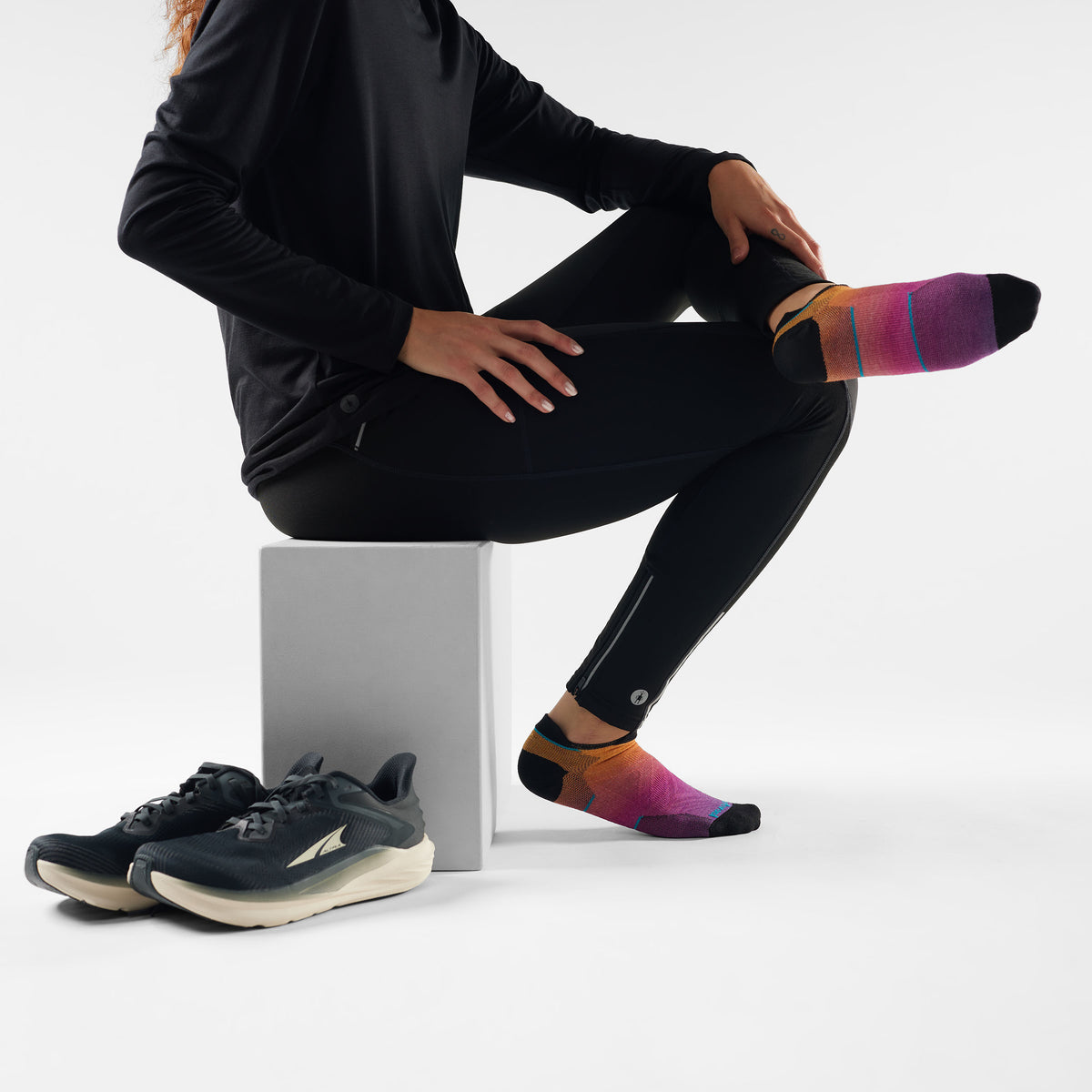 Hardloopsokken Zero Cushion Low Ankle met Ombre-print voor dames  - 2