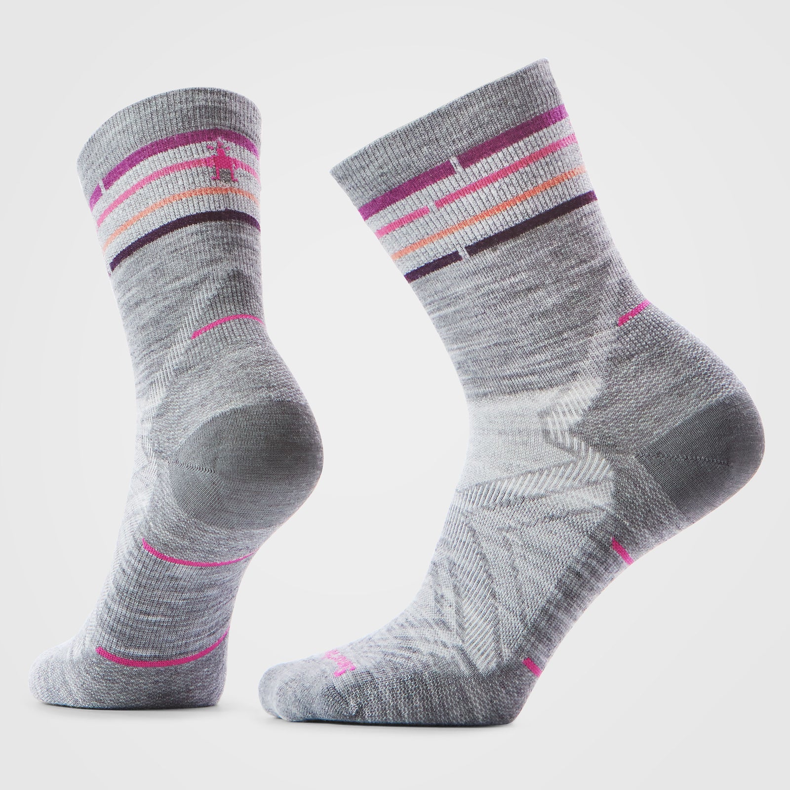 Women's Run Zero Cushion Mid Crew Socks Light Gray - ver - 1