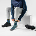 Women's Run Mid Crew Socks Twilight Blue - ver - 2