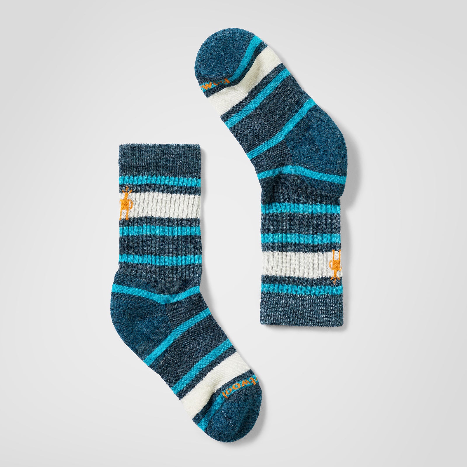 Kids' Hike Striped Crew Socks Twilight Blue - ver - 1