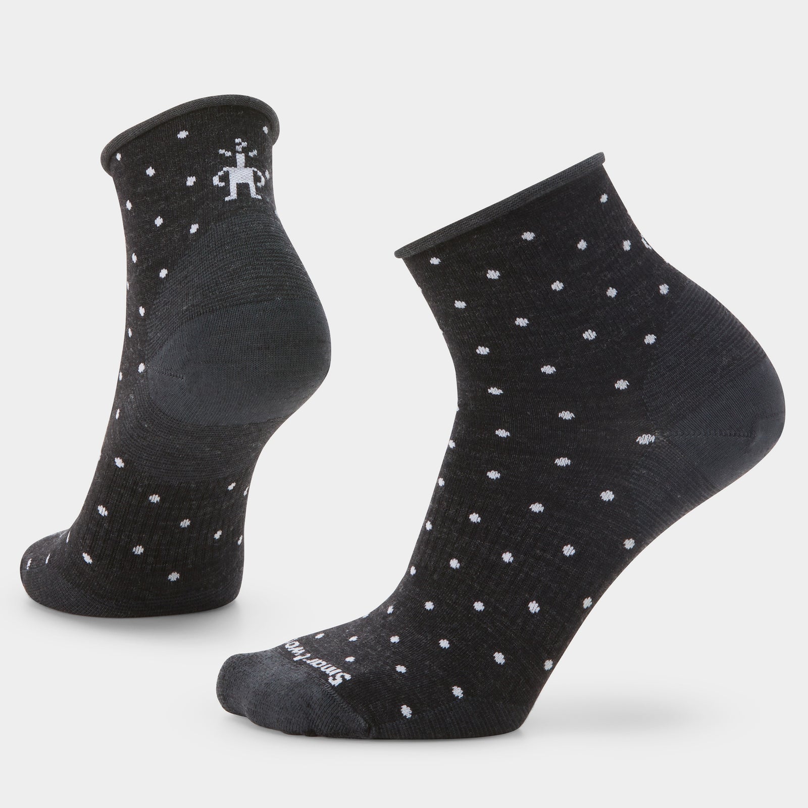 Women's Everyday Classic Dot Ankle Socks Charcoal - ver - 1