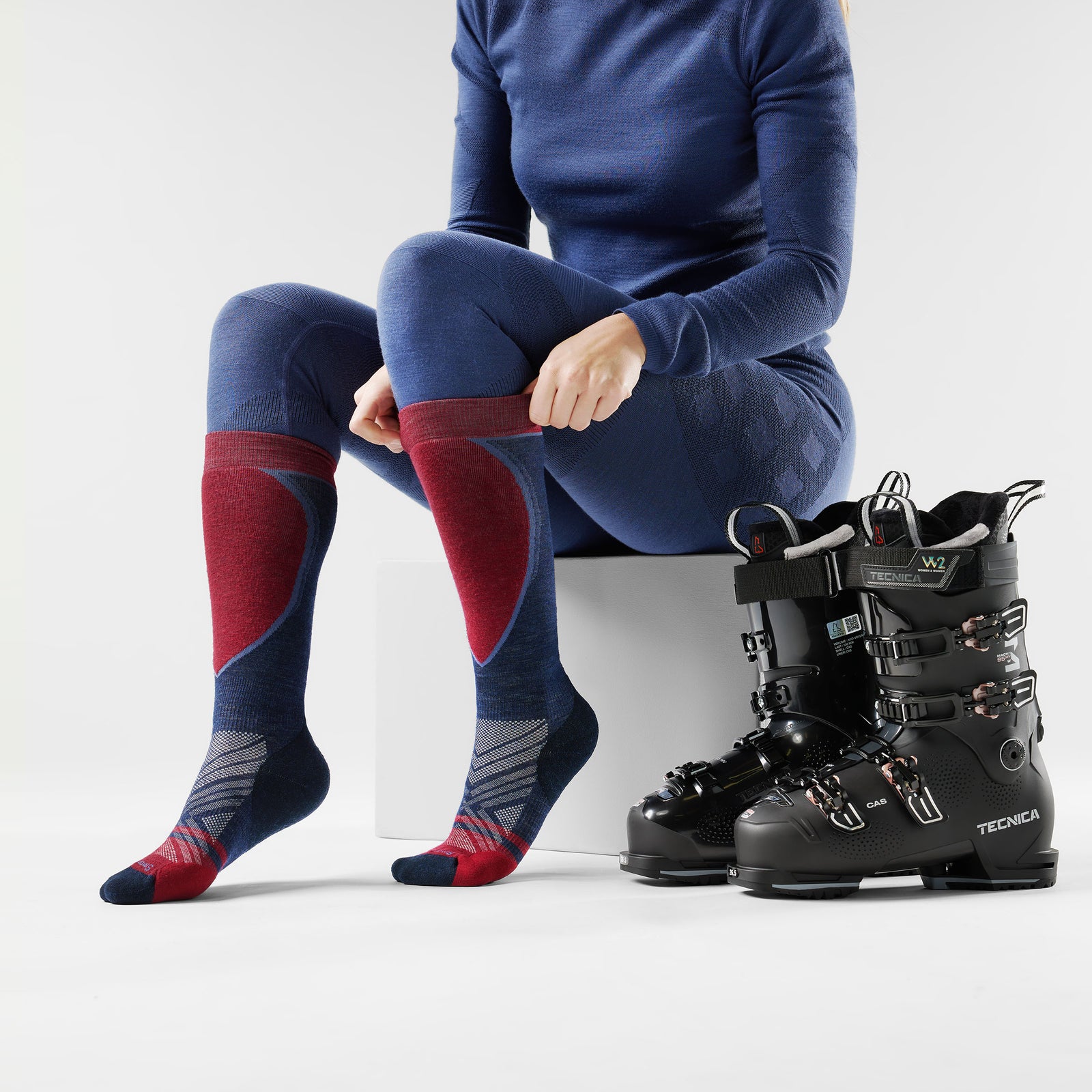 Women's Ski Over The Calf Socks Deep Navy - ver - 2