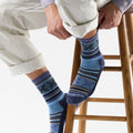 Everyday Cozy Fair Isle Sweater Crew Socks Nightfall Blue - ver - 2