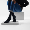 Everyday Solid Rib Crew Socks Black - ver - 2