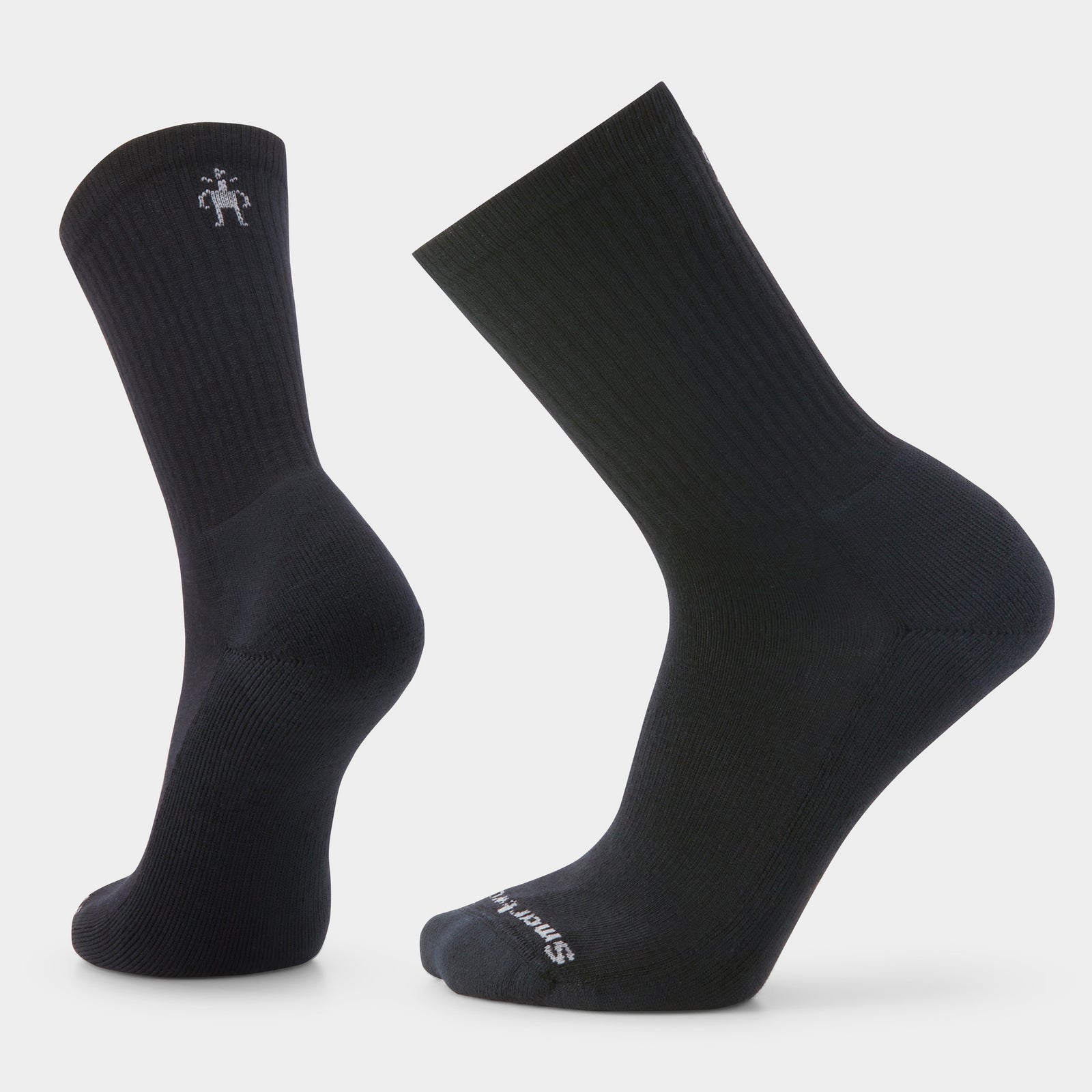 Everyday Solid Rib Crew Socks Black - ver - 1