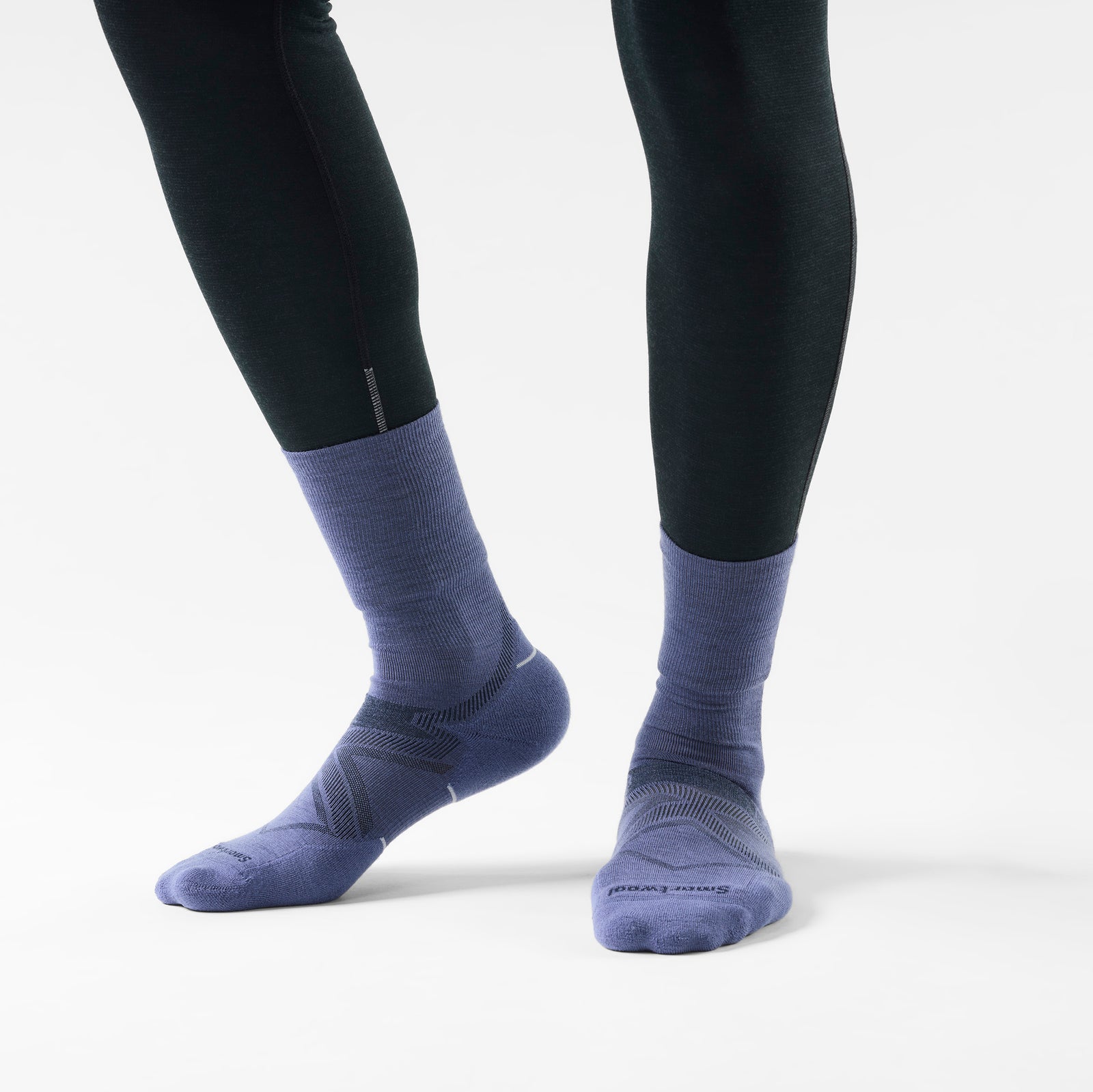 Run Cold Weather Crew Socks Nightfall Blue - ver - 2