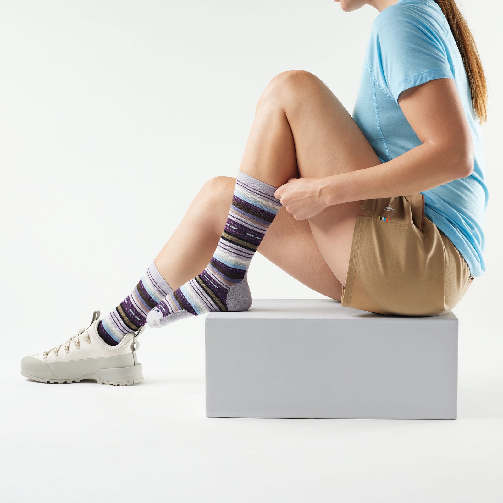 Women's Everyday Margarita Crew Socks Purple Eclipse - ver - 2