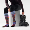 Women's Ski Floral Field Print Over The Calf Socks Picante - ver - 2