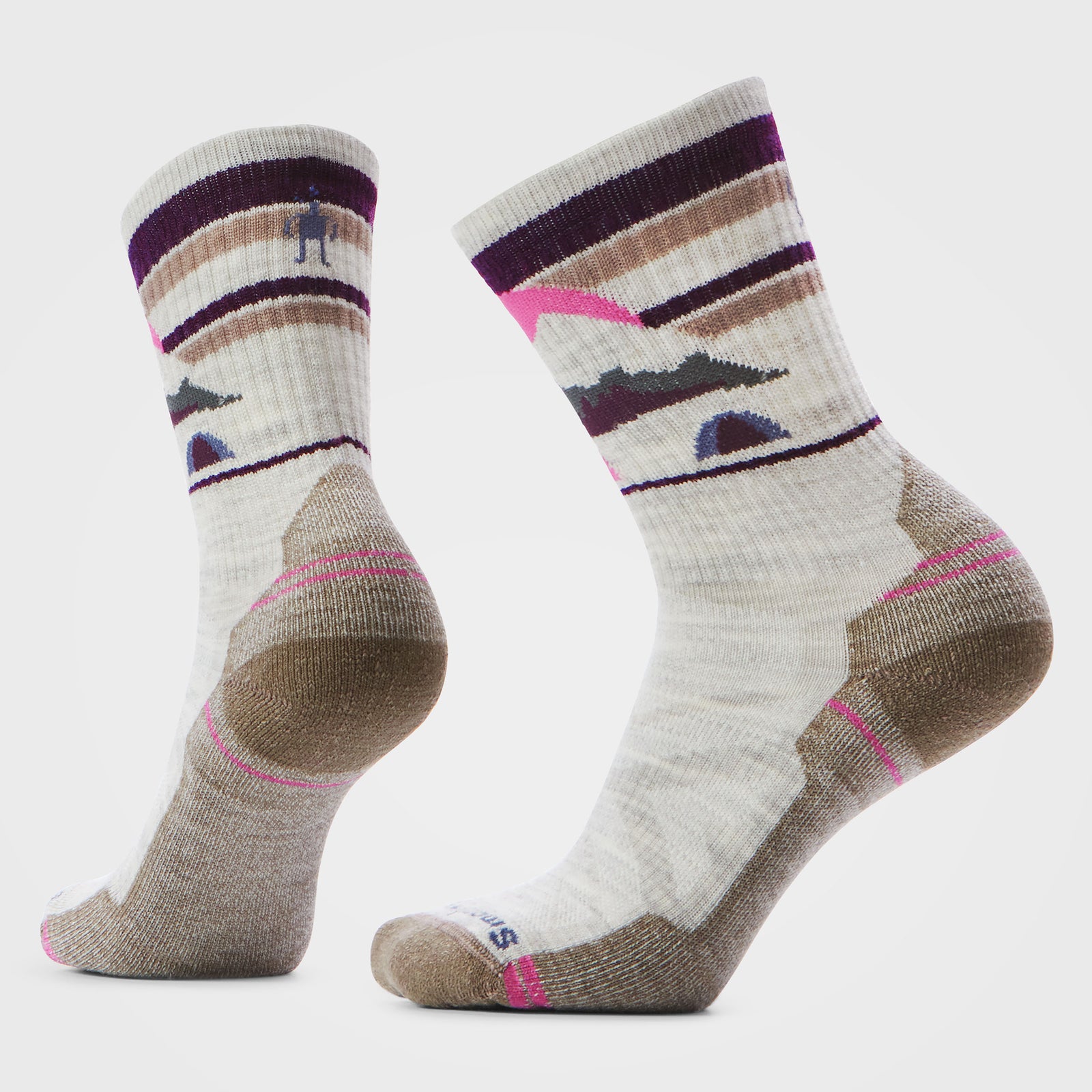 Women's Hike Mountain Moon Crew Socks Ash - ver - 1