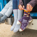 Women's Hike Mountain Moon Crew Socks Purple Iris - ver - 3