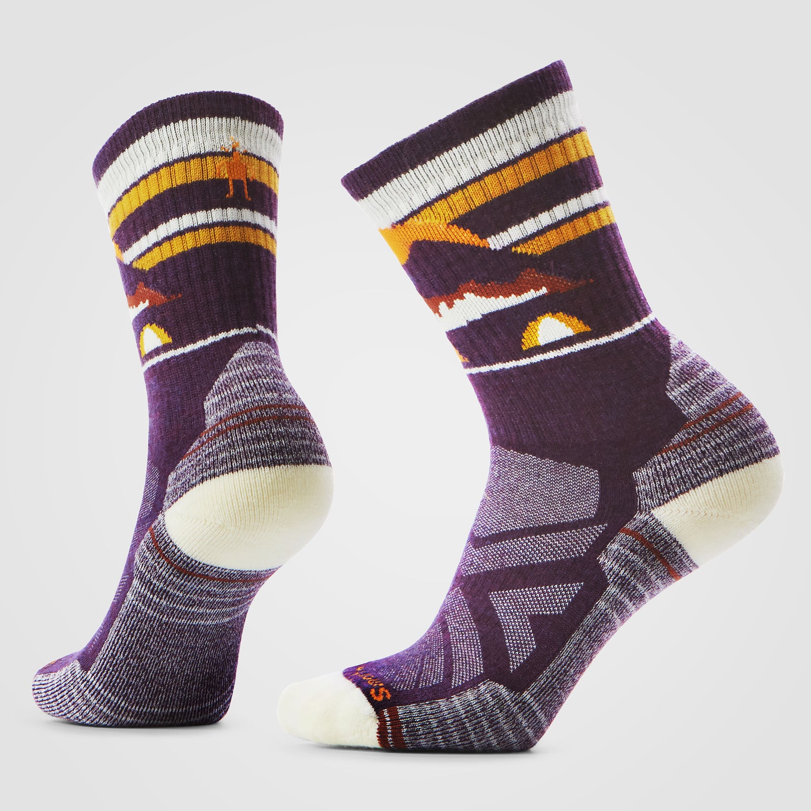 Women's Hike Mountain Moon Crew Socks Purple Iris - ver - 1