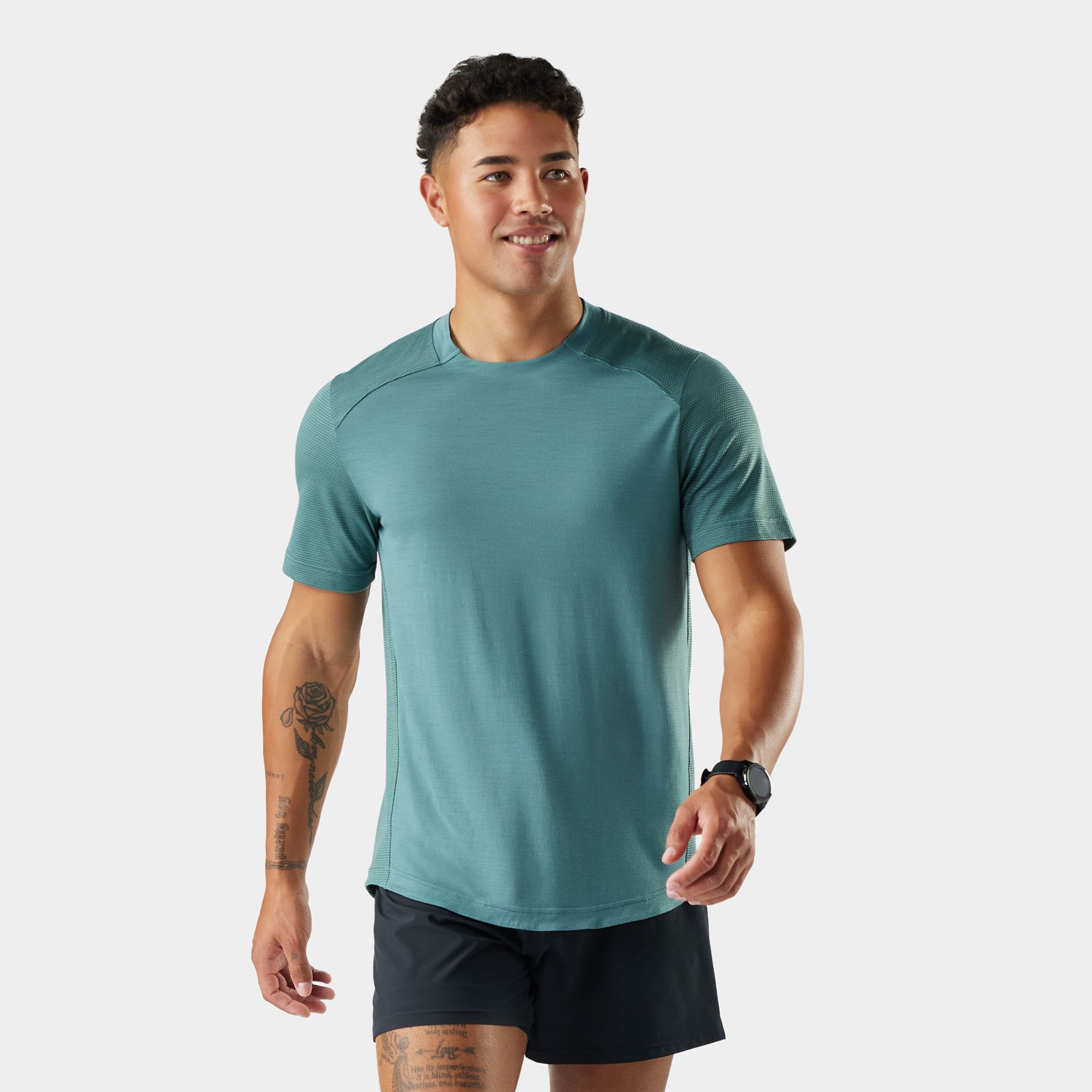 Men's Active Mesh Short Sleeve Dusty Teal - ver - 1