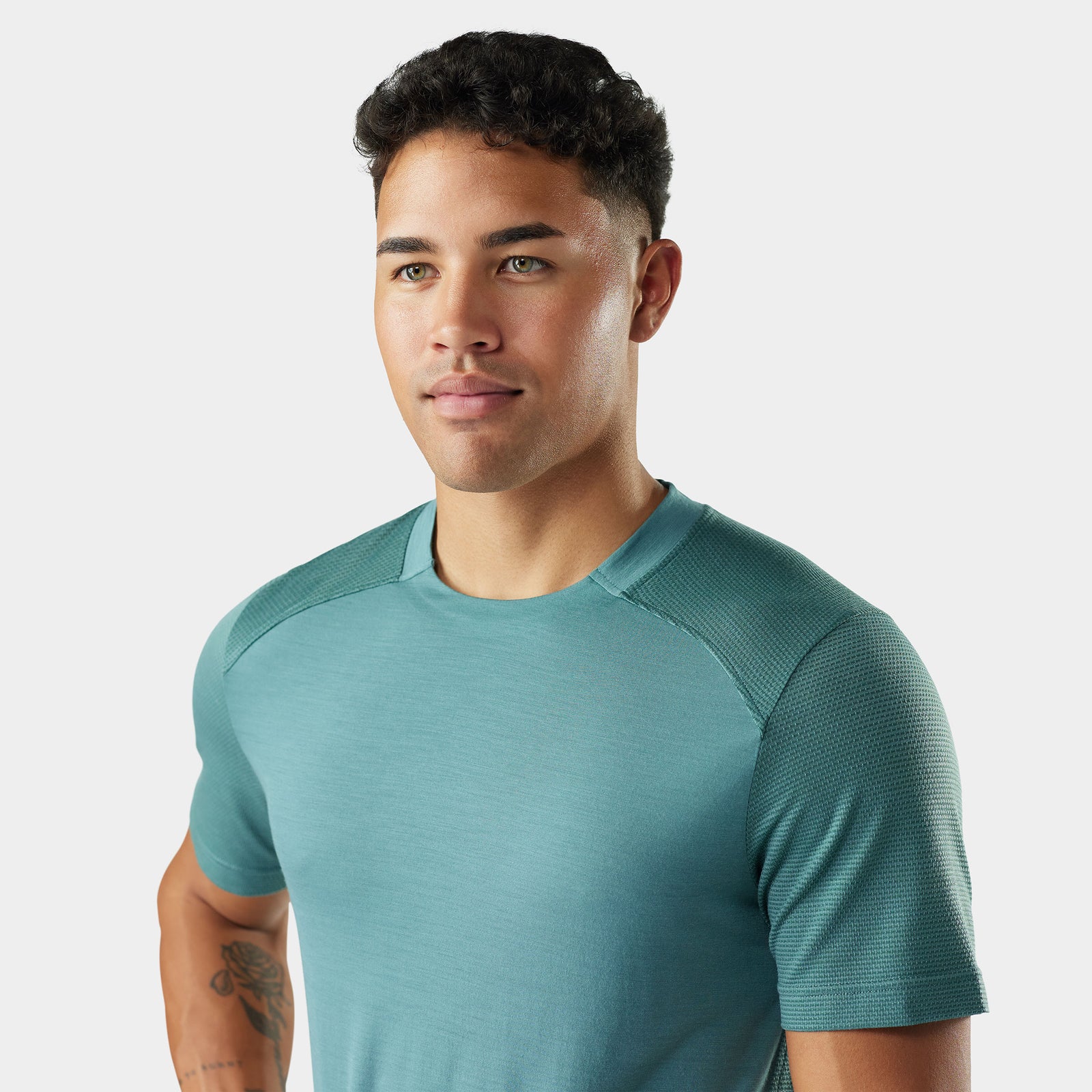 Men's Active Mesh Short Sleeve Dusty Teal - ver - 4