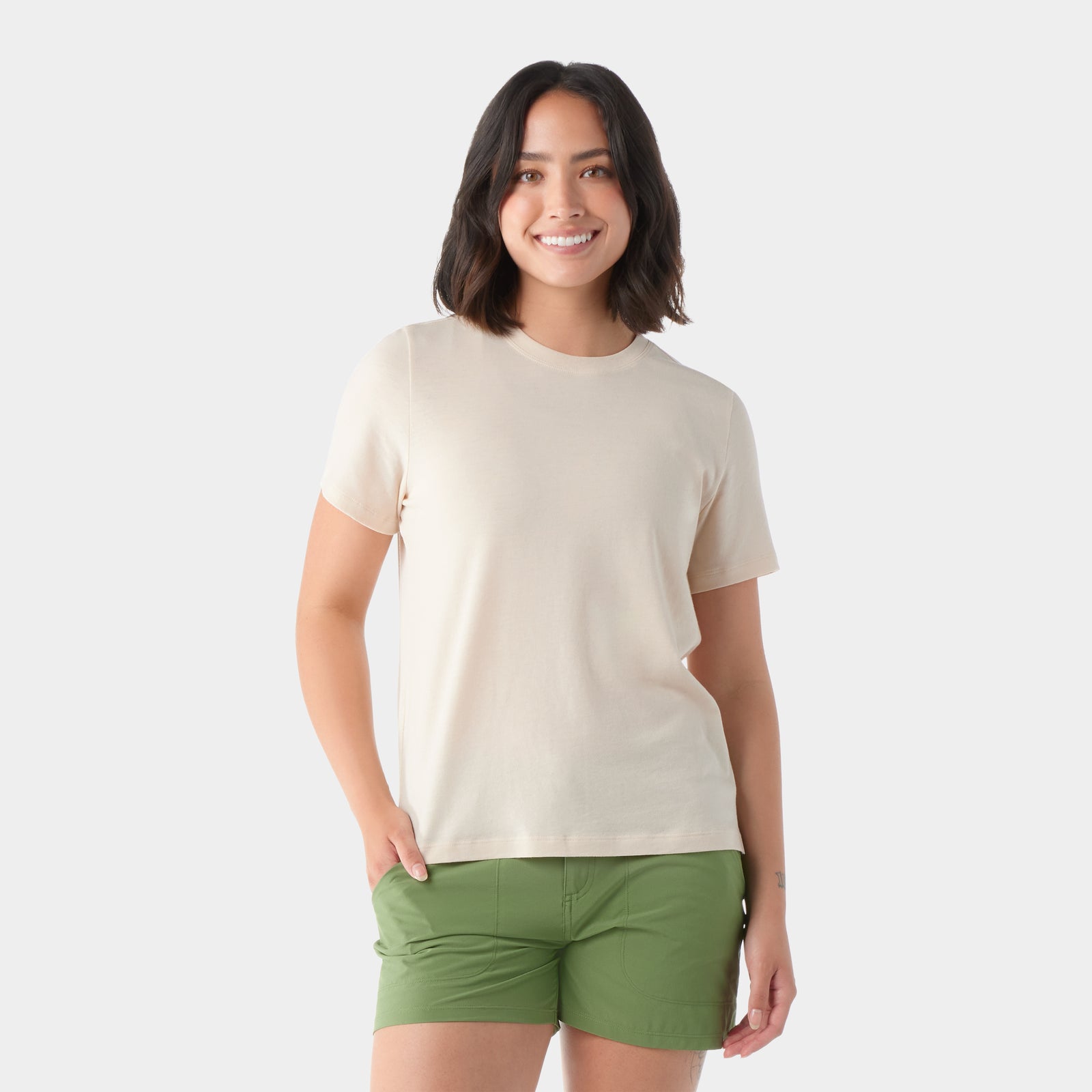 Women's Perfect Crew Short Sleeve Tee Almond - ver - 1