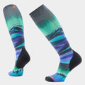 Women's Ski Compression Print Over The Calf Socks Black - ver - 1
