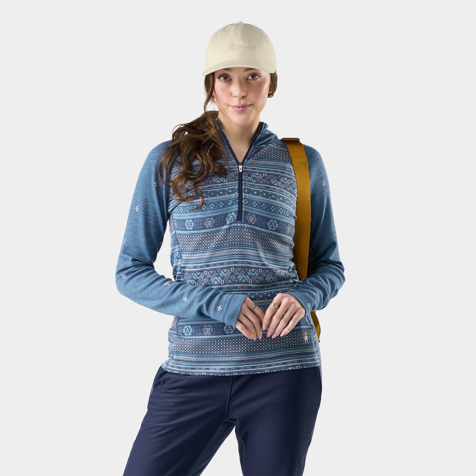Classic Thermal Base Layer 1/2 Zip Hoodie Nightfall Fair Isle Fun - ver - 1