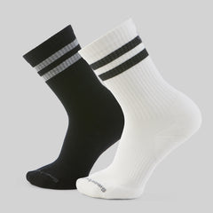 Sportsocken Crew mit Streifen Set