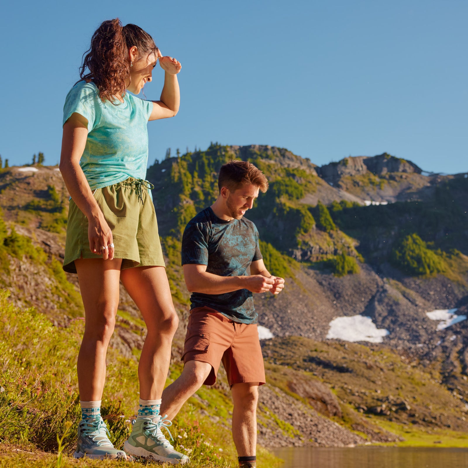 Women's Merino 4" Hike Short Fern Green - ver - 5