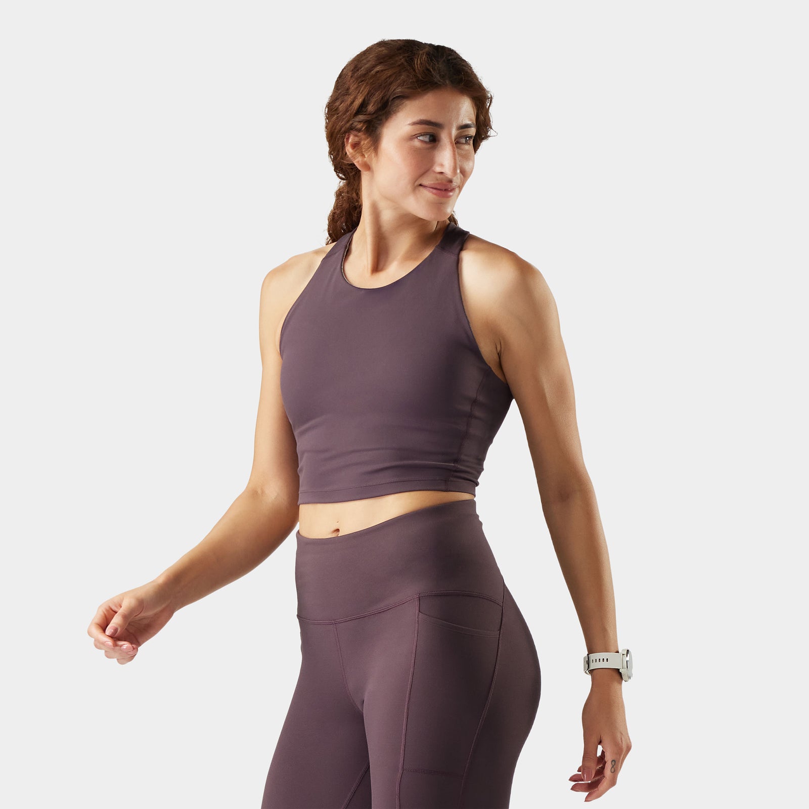 Women's Active Crop Bra Mink - ver - 2