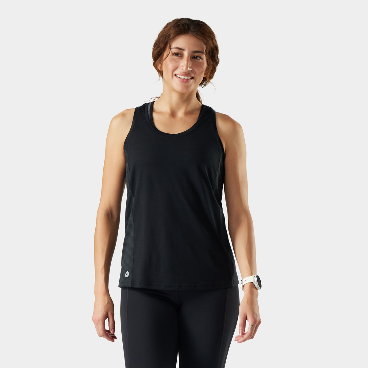 Women's Active Mesh Racerback Tank Black - 1