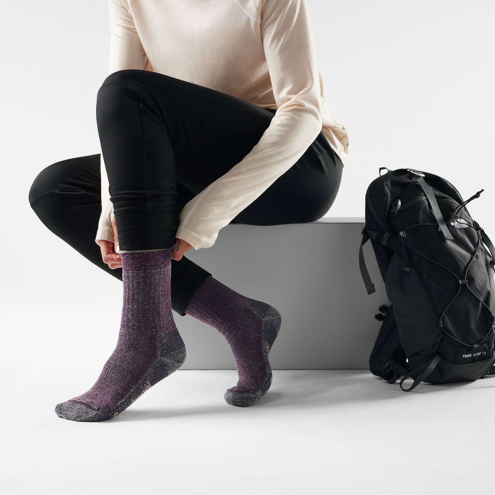 Hike Classic Edition Second Cut Crew Socks Purple Iris - ver - 2