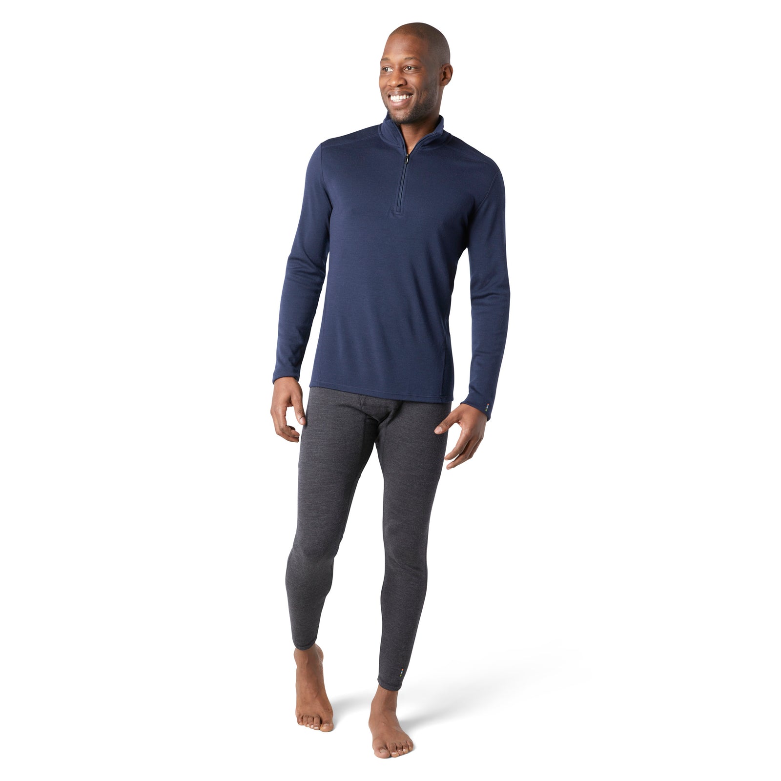 Men's Classic Thermal Merino Base Layer 1/4 Zip Boxed Deep Navy - ver - 1