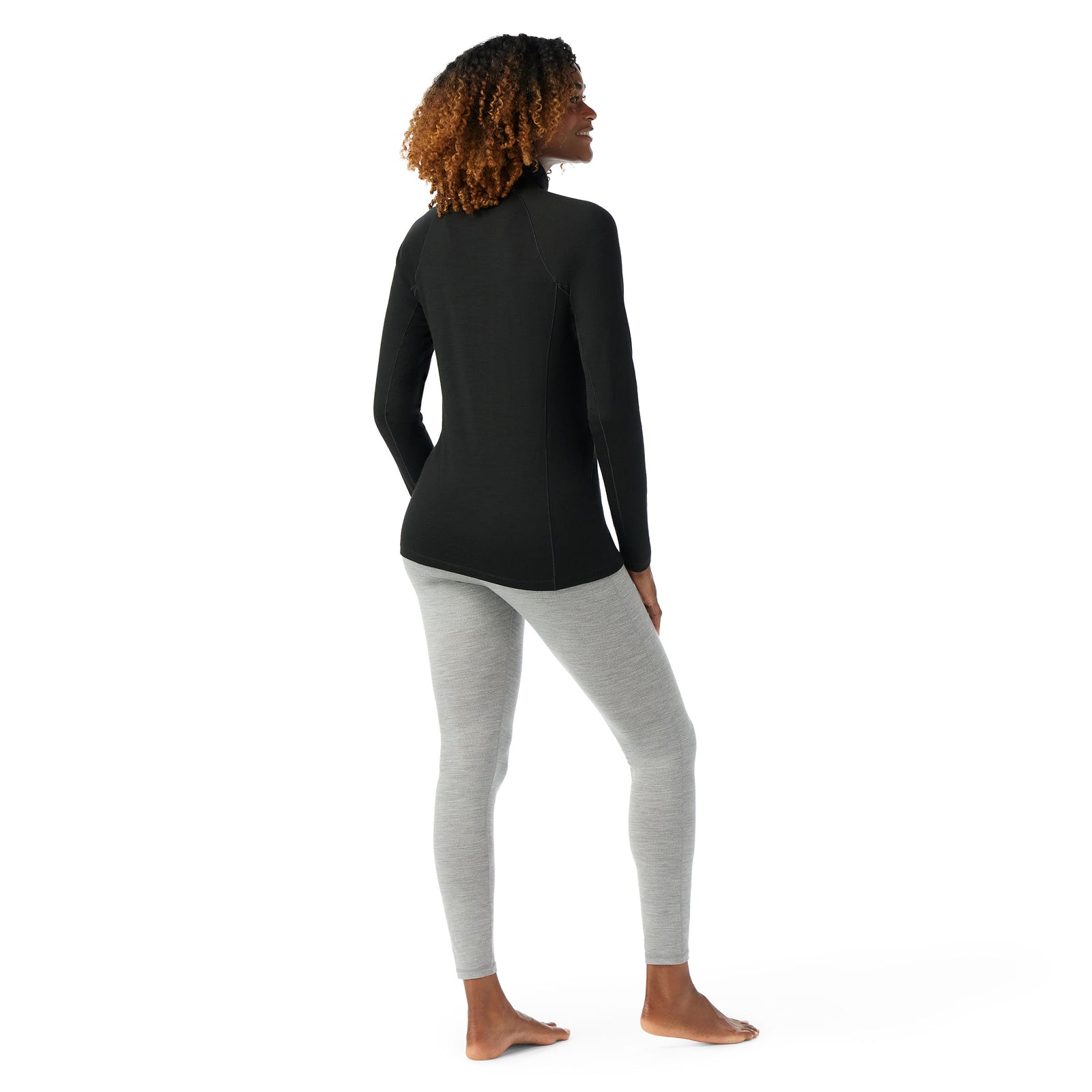 Women's Classic All-Season Merino Base Layer 1/4 Zip Boxed Black - ver - 2