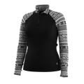 Classic Thermal 1/4 Base Layer Zip Black Fair Isle Fun - ver - 3