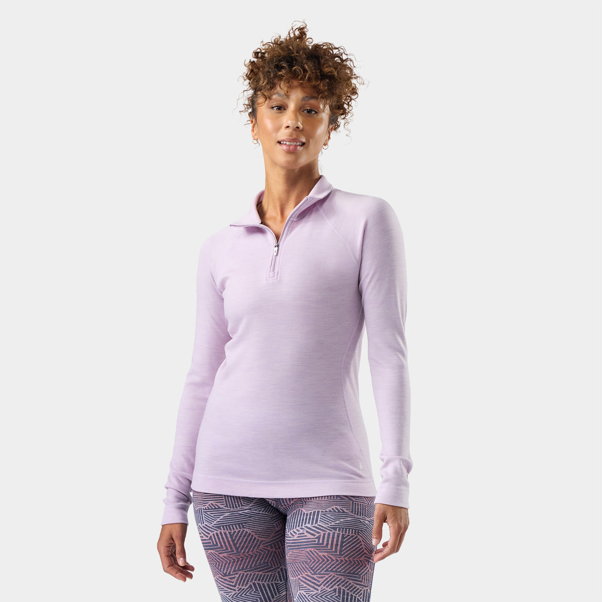 Classic Thermal 1/4 Base Layer Zip Lavender Sky Heather - ver - 1
