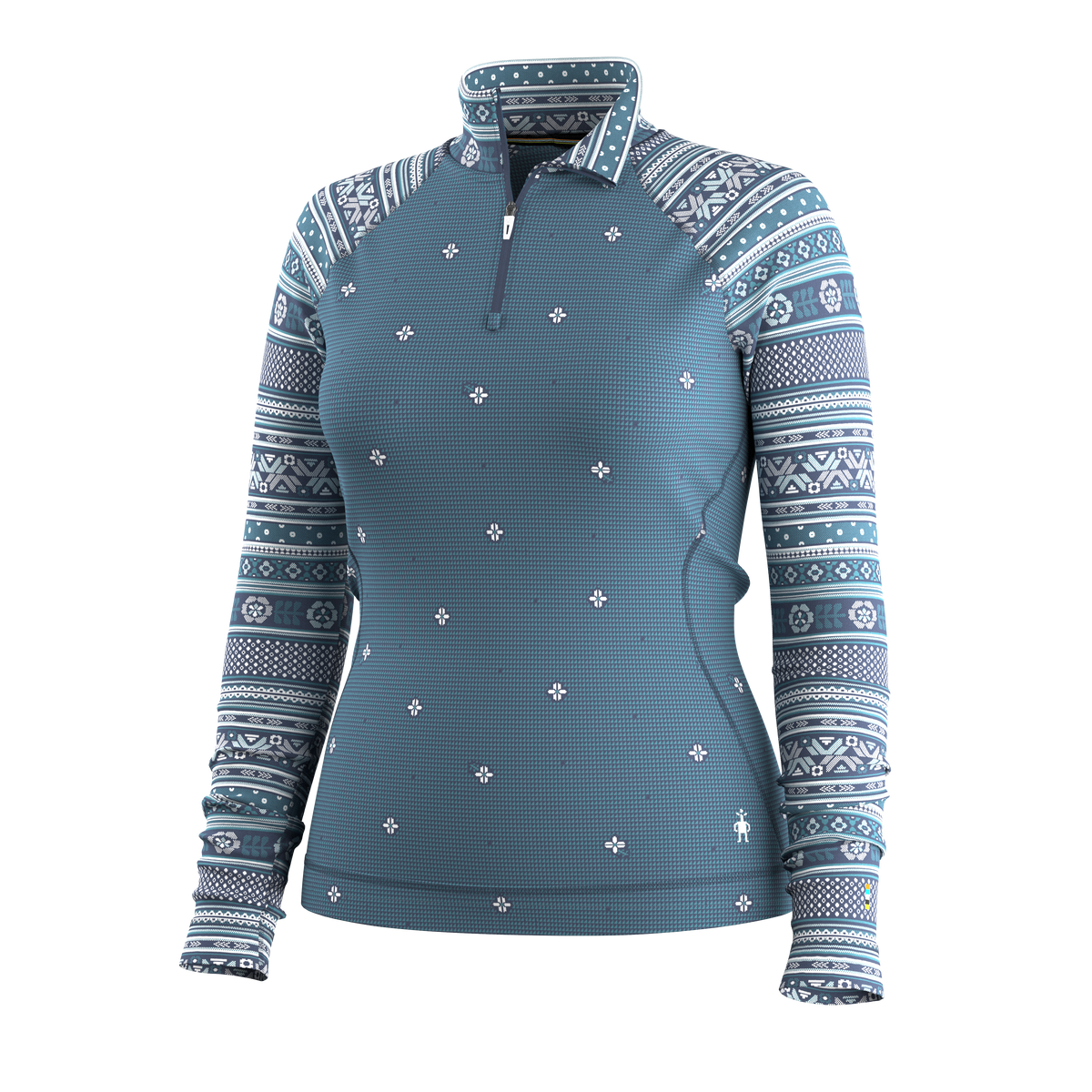 Classic Thermal 1/4 Base Layer Zip Nightfall Fair Isle Fun - ver - 3