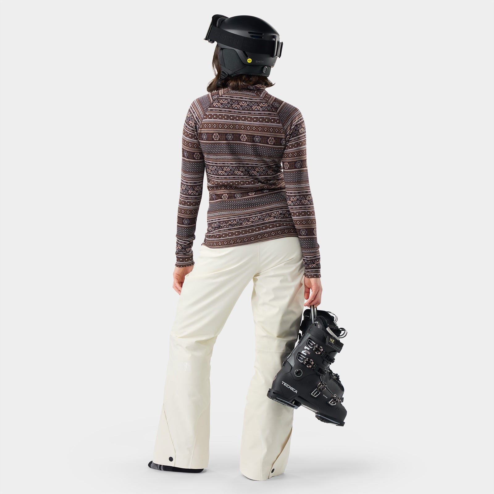 Classic Thermal 1/4 Base Layer Zip Mocha Fair Isle Fun - ver - 2