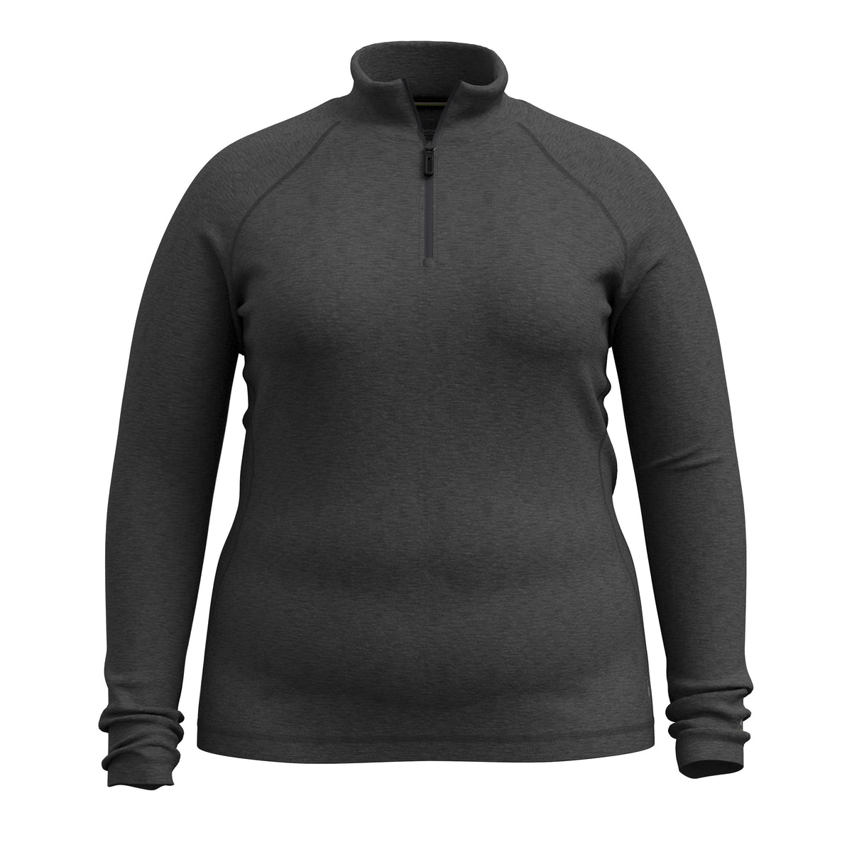 Women's Classic Thermal Merino Base Layer 1/4 Zip Plus Boxed Charcoal Heather - ver - 3