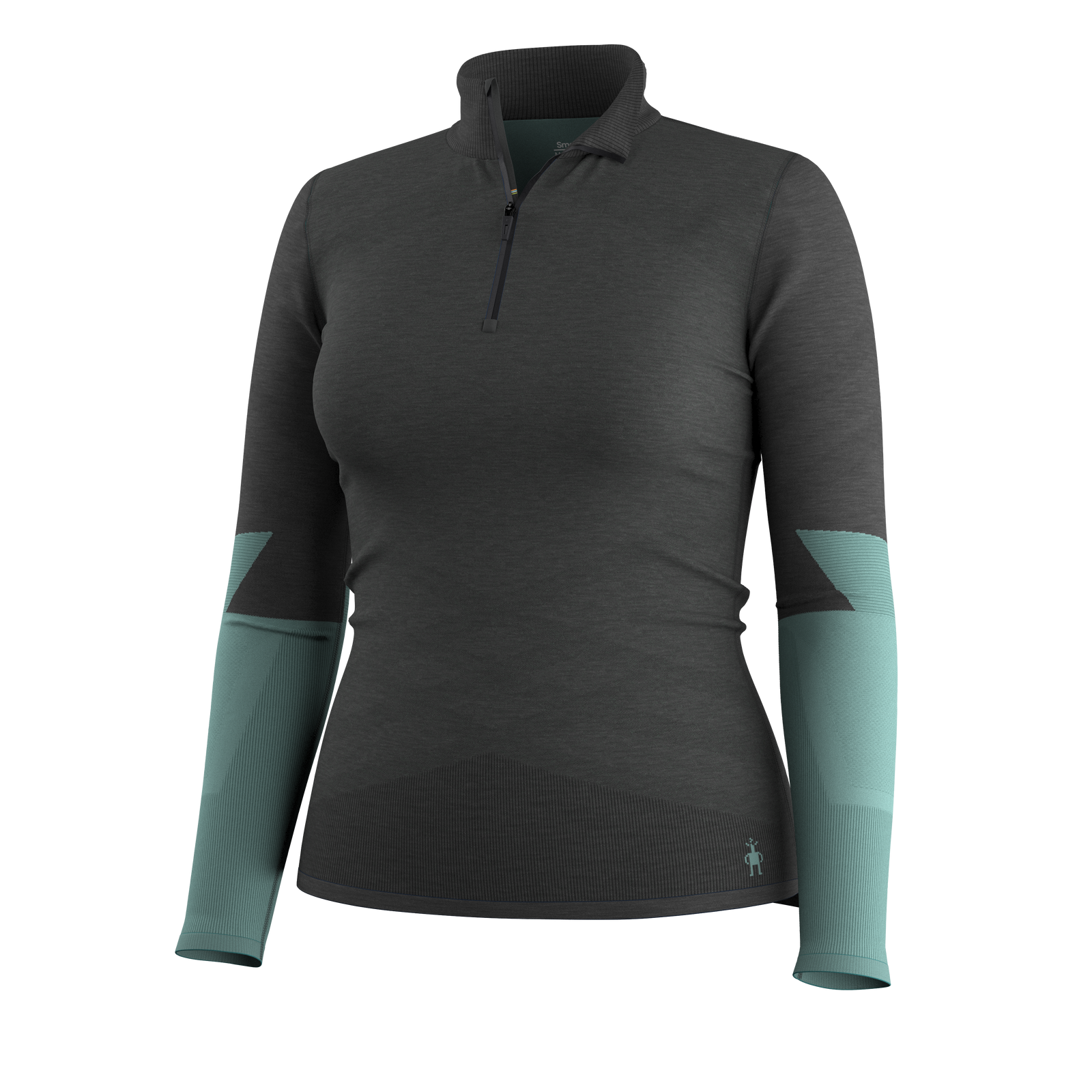 Thermal Base Layer Colorblock 1/4 Zip Charcoal/Dusty Teal - ver - 3
