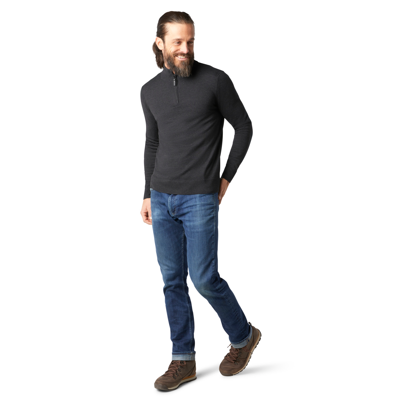 Men's Sparwood 1/4 Zip Sweater Charcoal Heather - ver - 1