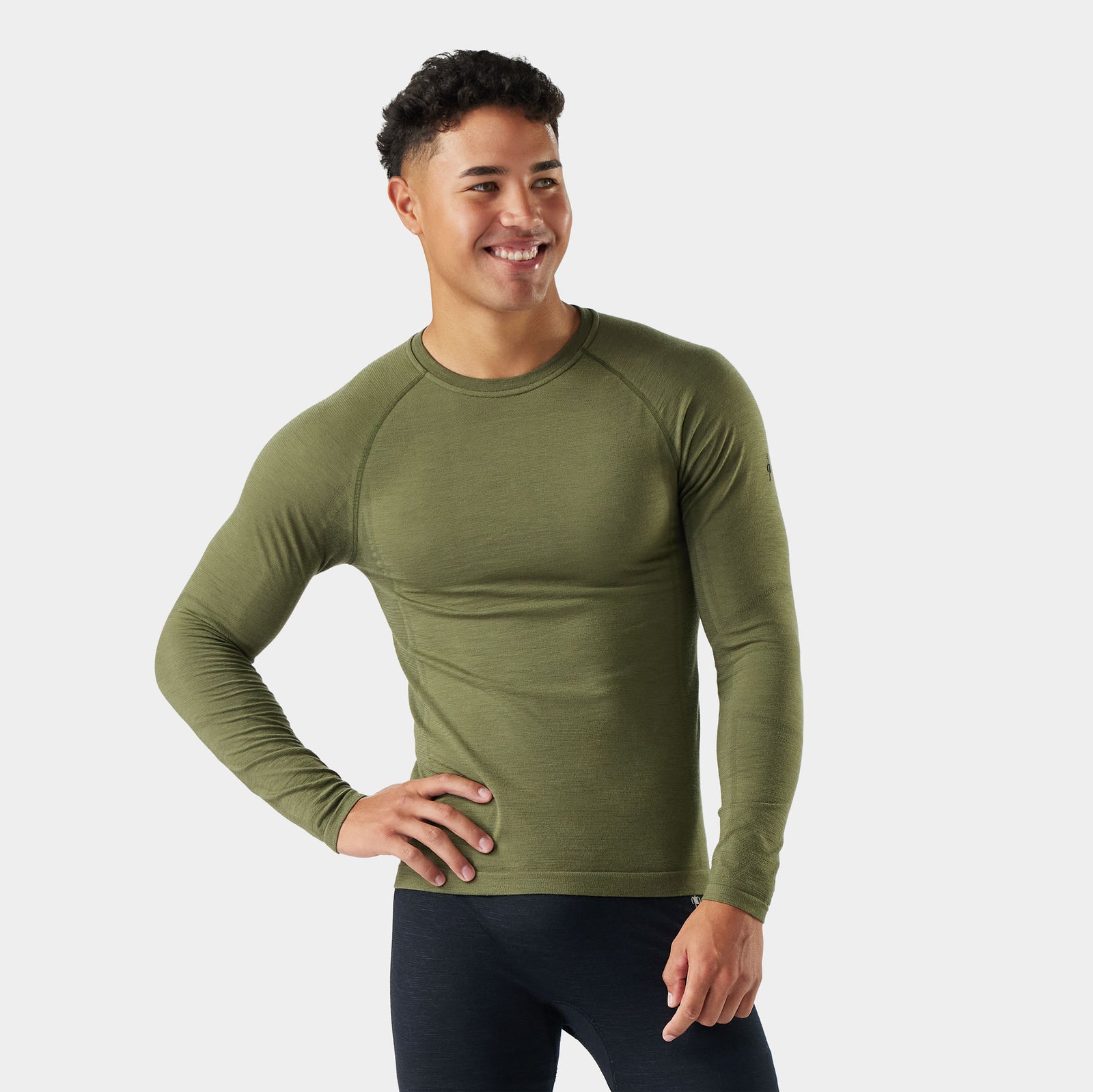 Men's Intraknit™ All-Season Merino Base Layer Crew Winter Moss - ver - 1