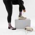 Women's Trail Run Triangle Prism Print Crew Socks Garden Pink - ver - 2