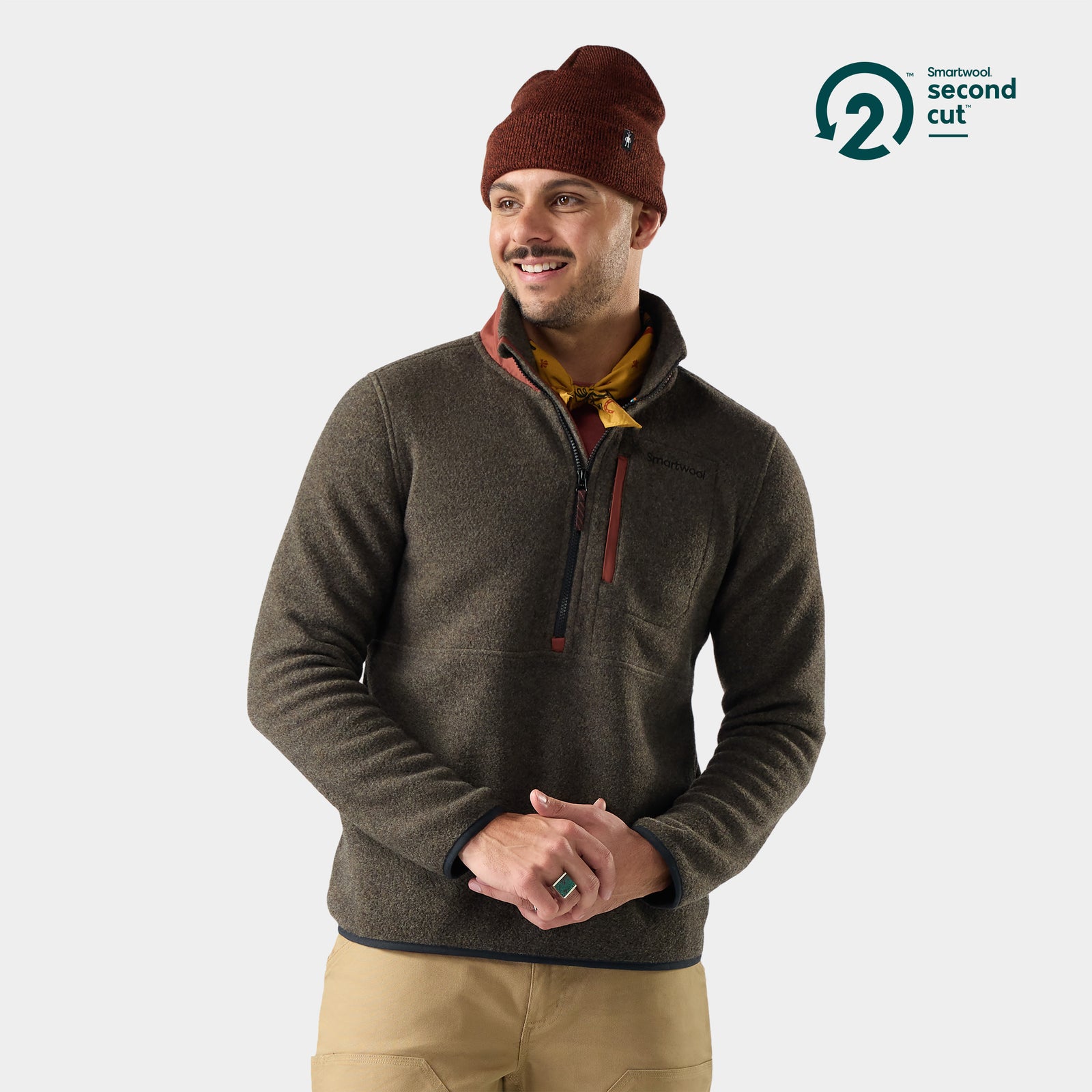 Fleece 1/2 Zip Burnt Sienna - ver - 1