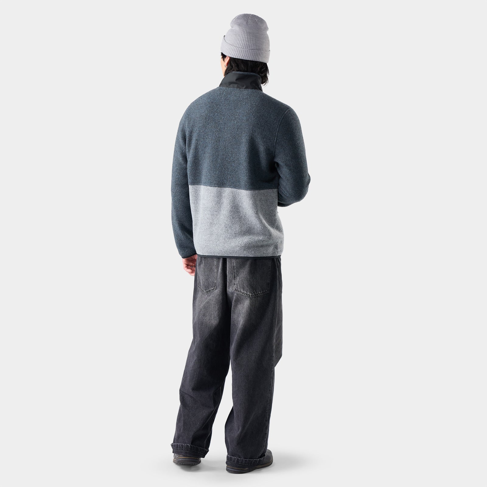 Fleece Jacket Light Gray/Deep Navy - ver - 2