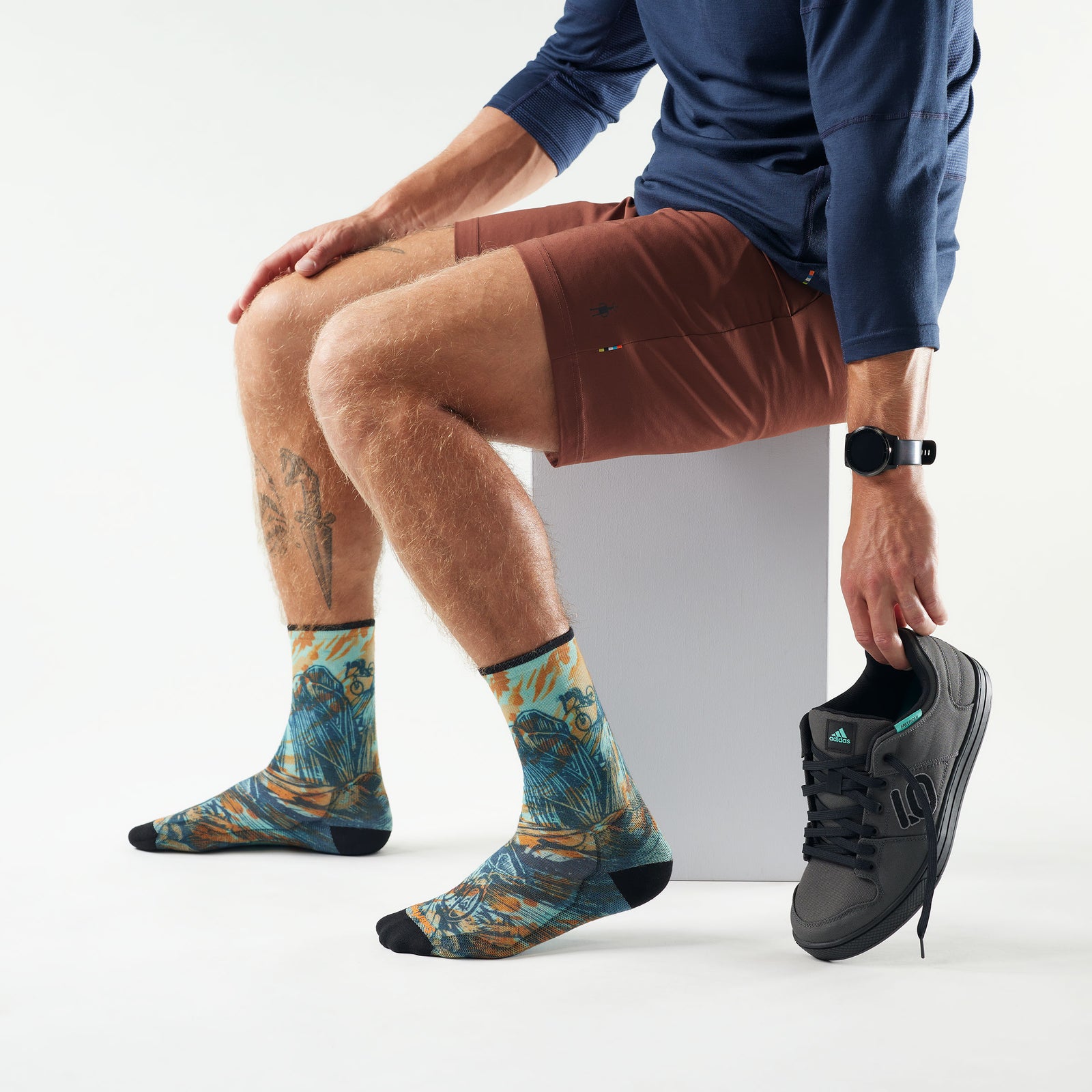 Calze da ciclismo Zero Cushion Rugged Ride Print Crew  - visualizza - 2